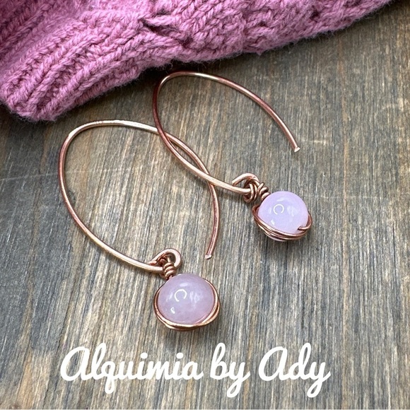 Alquimia by Ady Rose Gold Earrings with Lavender Stones - Picture 1 of 1